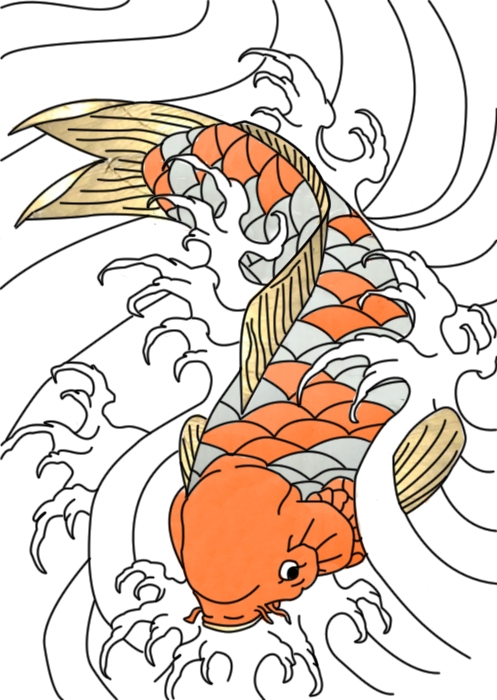 Creation of koi fish: Step 4